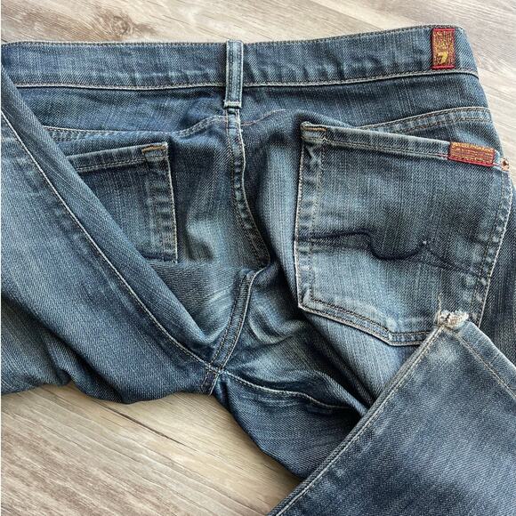 7 For All Mankind Women’s Roxy Straight Leg Jeans Size 29 Medium Wash Blue - Picture 5 of 9